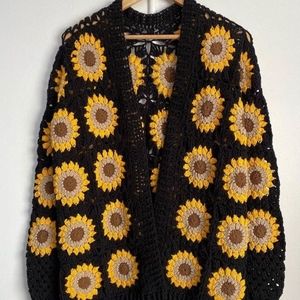 Granny square sunflower cardigan
